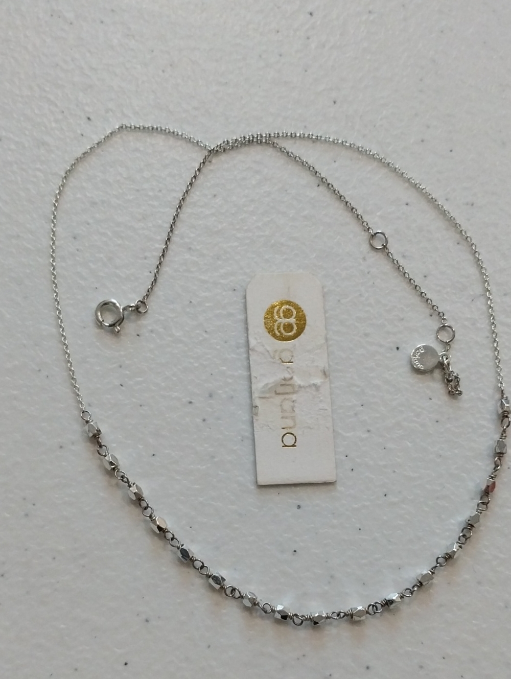 Gorjana Silver Faceted Station Necklace